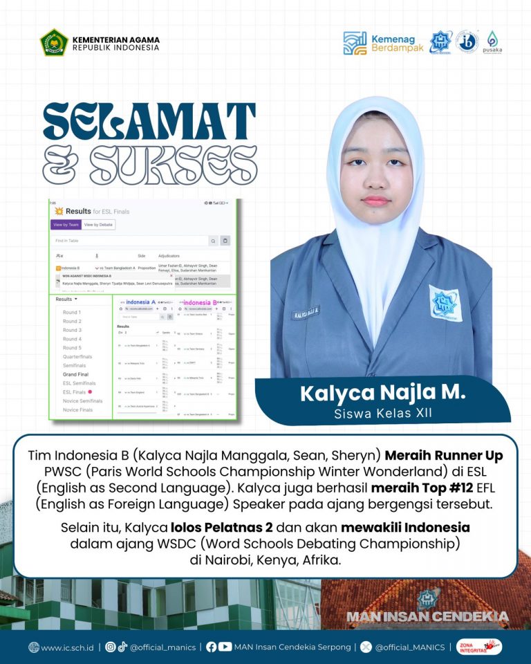 KALYCA MENEMBUS DEBAT BAHASA INGGRIS INTERNASIONAL 2026